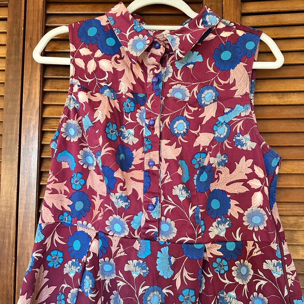 Ixia From Modcloth Collared Button Down Retro Flo… - image 5